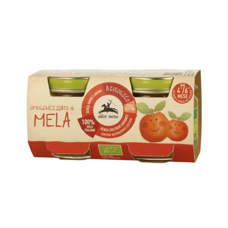Alce nero Omogeneizzato Di Mela Biologico Alce Nero 2x80g