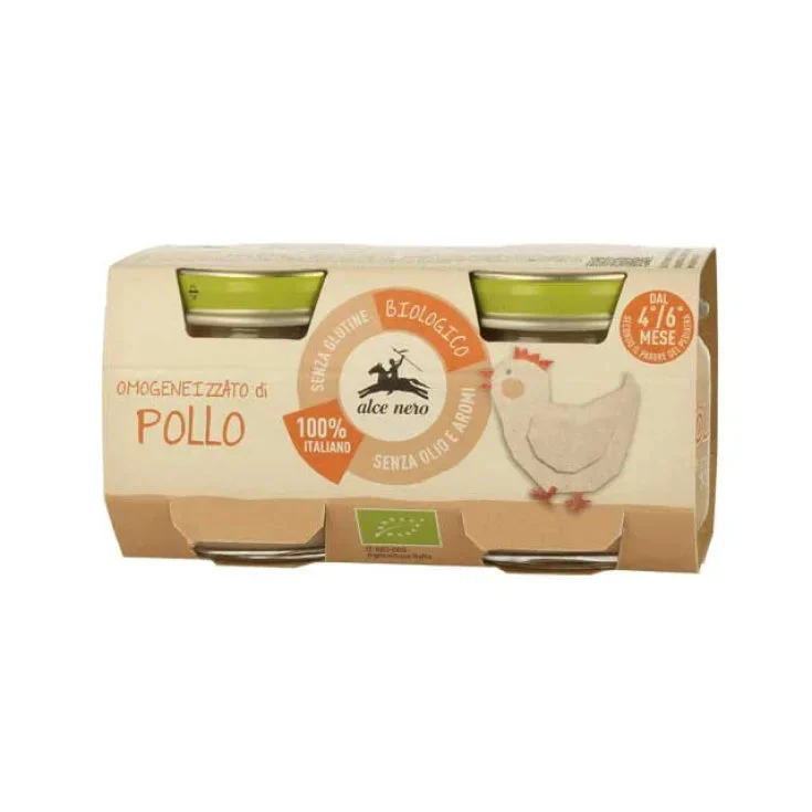 Alce nero Omogeneizzato Di Pollo Biologico Alce Nero 2x80g