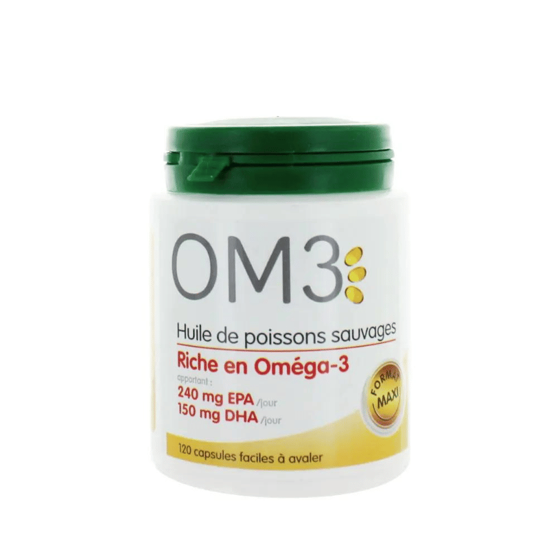OM3 Olio di Pesce Selvatico - Ricco di Omega 3 - 120 Capsule