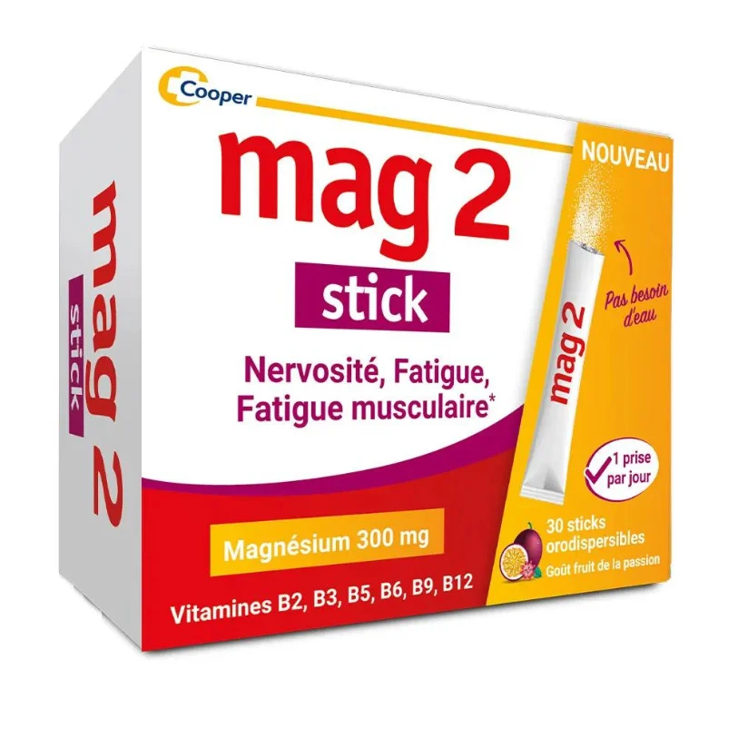 Mag2 - Stick - Nervosismo, Stanchezza & Affaticamento Muscolare - 30 stick orodispersibili