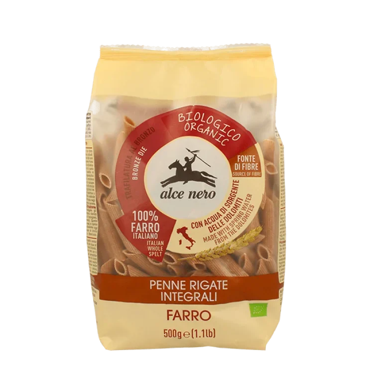 Alce nero spa Penne Rigate Integrali Di Farro Biologiche Alce Nero 500g