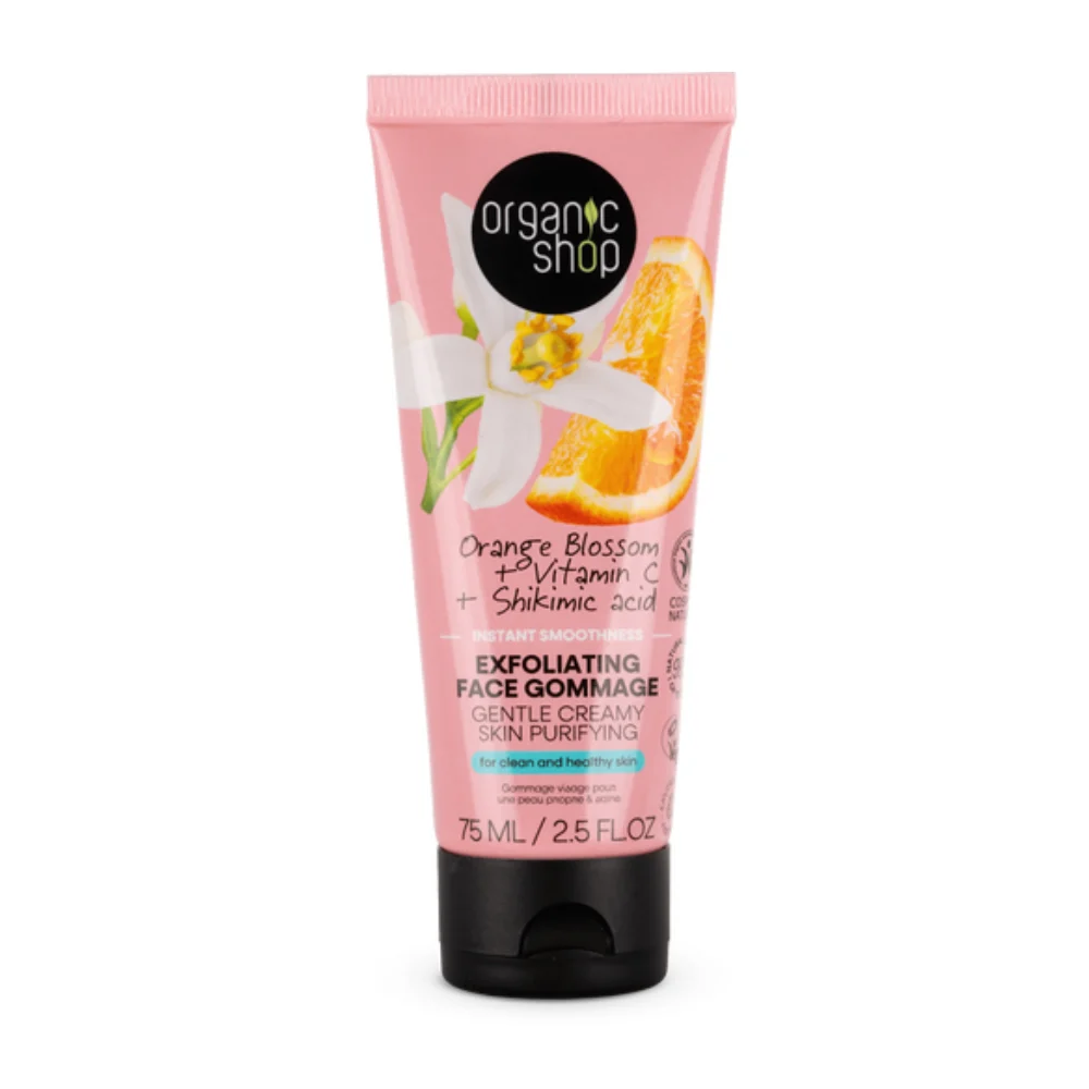 Organic Shop Gommage Esfoliante Viso Fiori D'Arancio, 75 Ml