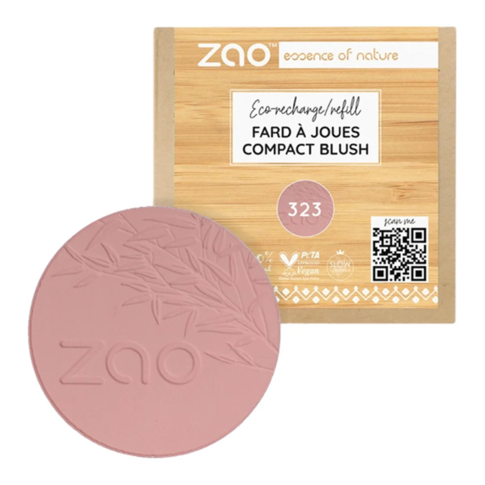 Zao Make Up Ricarica Blush Compatto, 323 Viola Scuro (9 G)