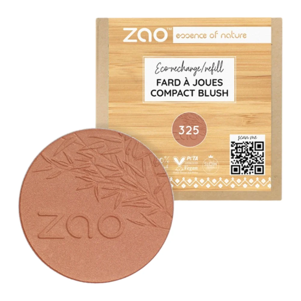 Zao Make Up Ricarica Blush Compatto, 325 Golden Coral (9 G)