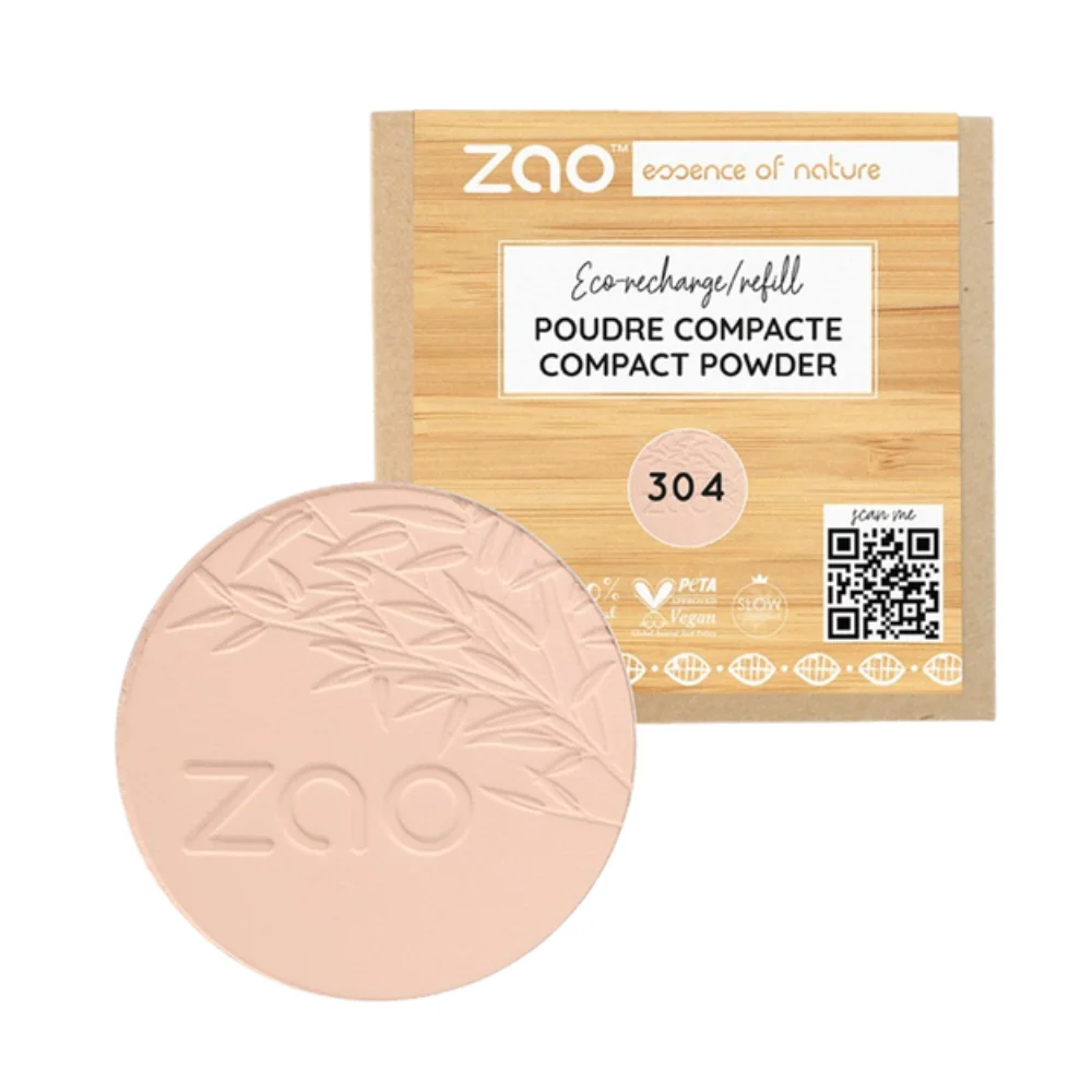 Zao Make Up Ricarica Polvere Compatta, 305 Sabbia Rosa (9 G)