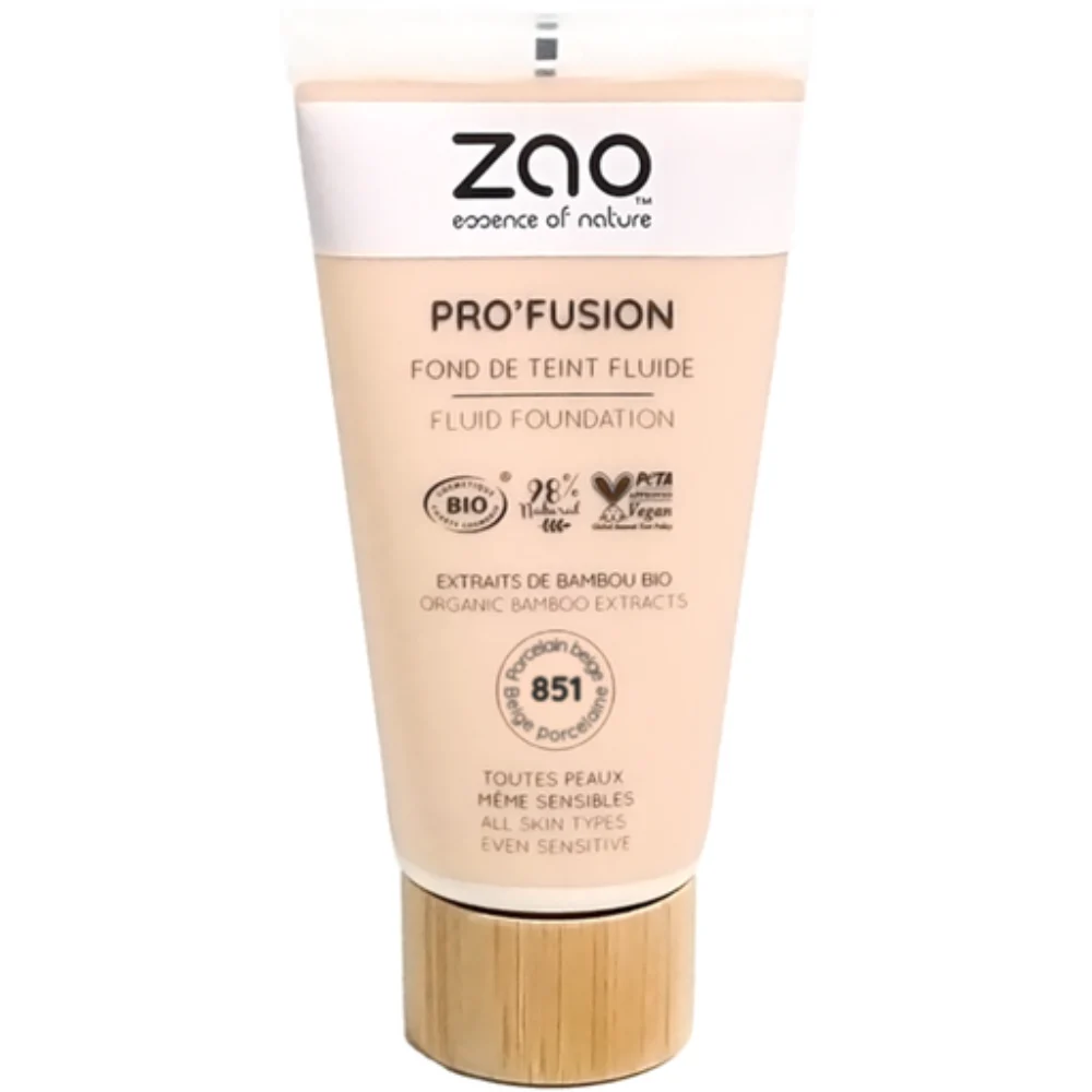 Zao Make Up Pro'Fusion Fondotinta Fluido, 851 Porcelain Beige