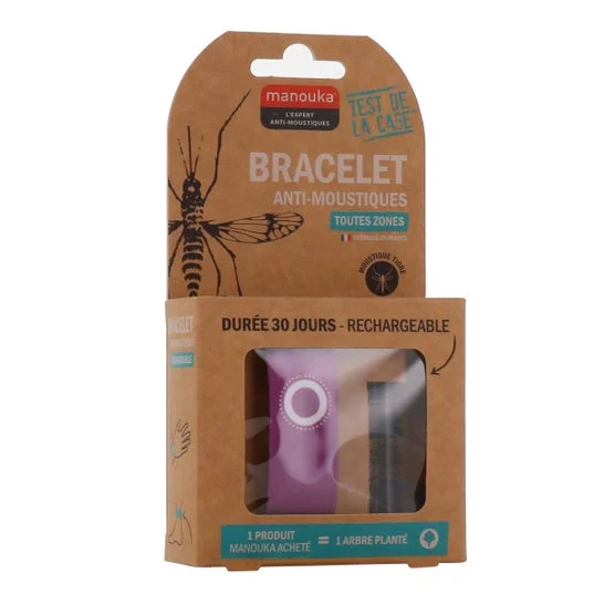 Manouka Pulsera Repelente de Mosquitos Adulto Morado 1ud