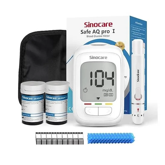 Sinocare Safe Aq Pro I Glucómetro 50 Kit Electrodo + 500 Memoria