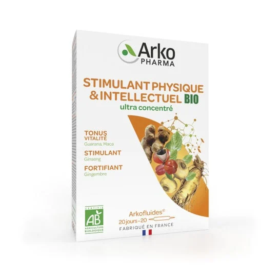 Arkopharma Arkofluides BIO Stimulant Physique et intellectuel 20x10ml