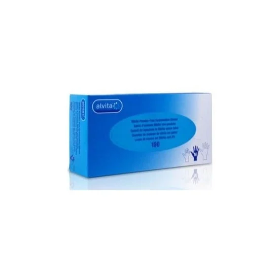 Guanti senza polvere Alvita Nitri taglia M 100 pezzi