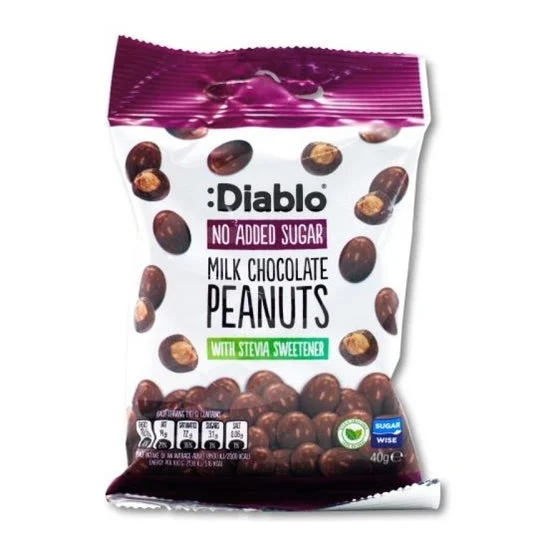 :Diablo Arachidi Ricoperte di Cioccolato Al Latte e Stevia 40g