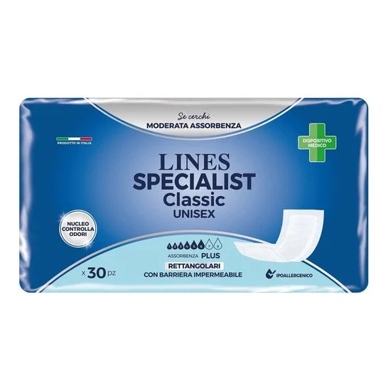Lines Specialist Classic Pannoloni Rettangolari Plus 30 Unità