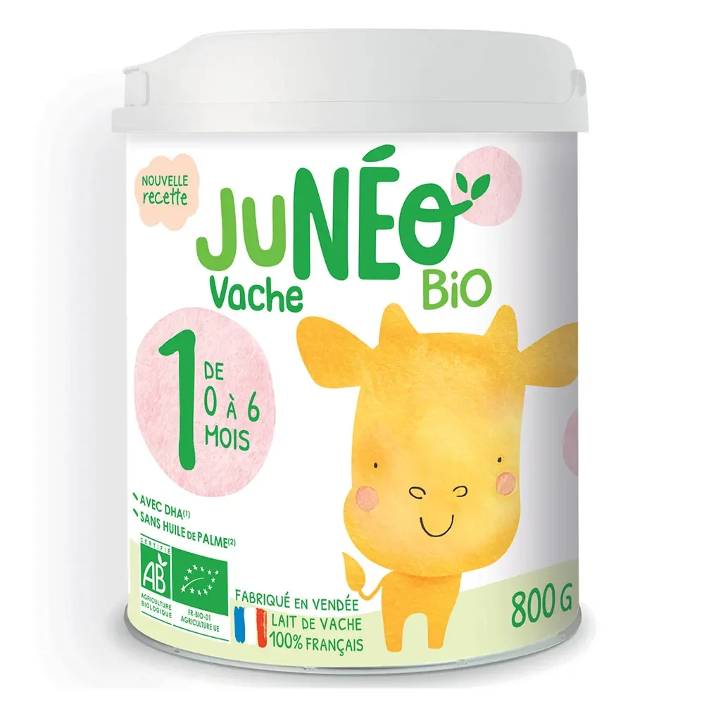 Juneo Latte di Mucca Bio Per Neonati 1 ° Età da 0 a 6 Mesi 800g