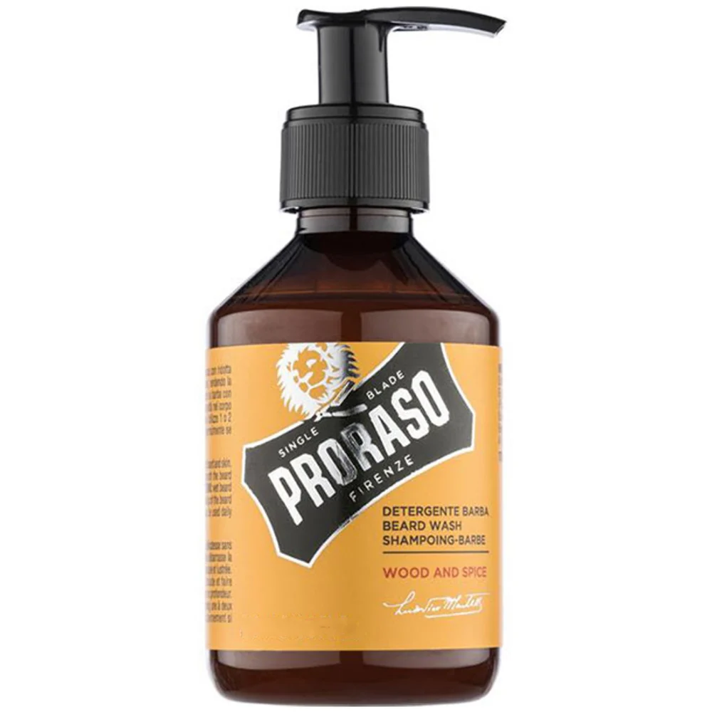 Proraso Wood & Spice shampoo da barba con odore di legno e spezie, 500 ml
