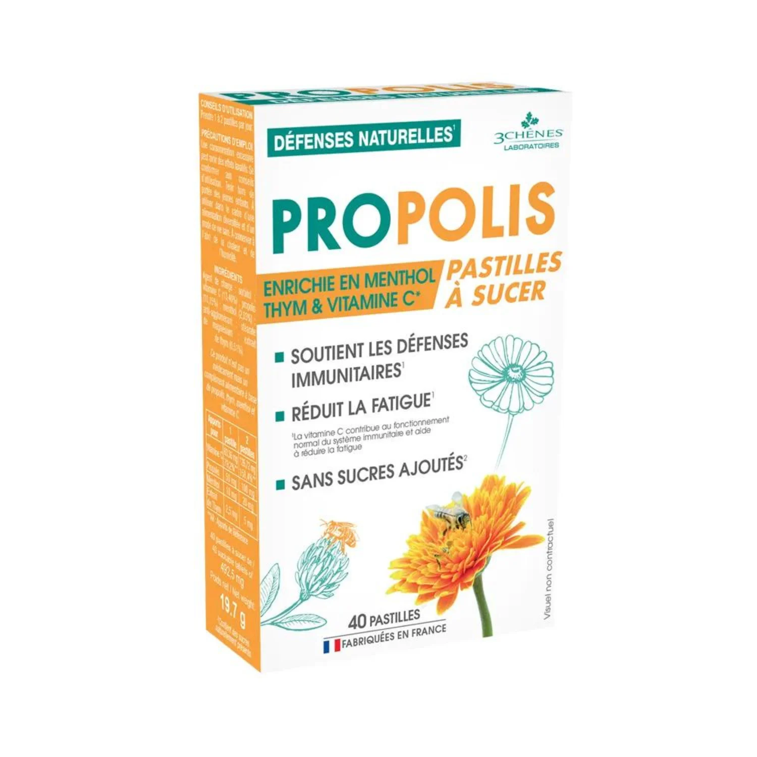 3 Chênes Pastiglie addolcenti X40 Propoli