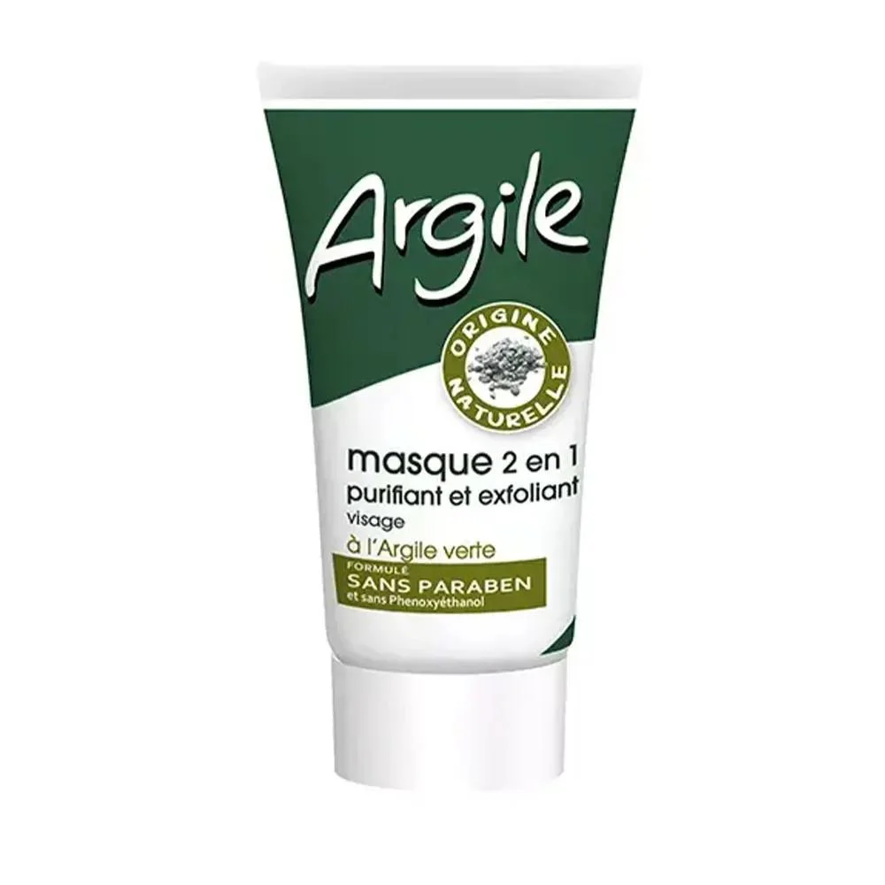 Juvaflorine Maschera Viso 2 in 1 all'Argilla Verde Purificante ed Esfoliante 70g