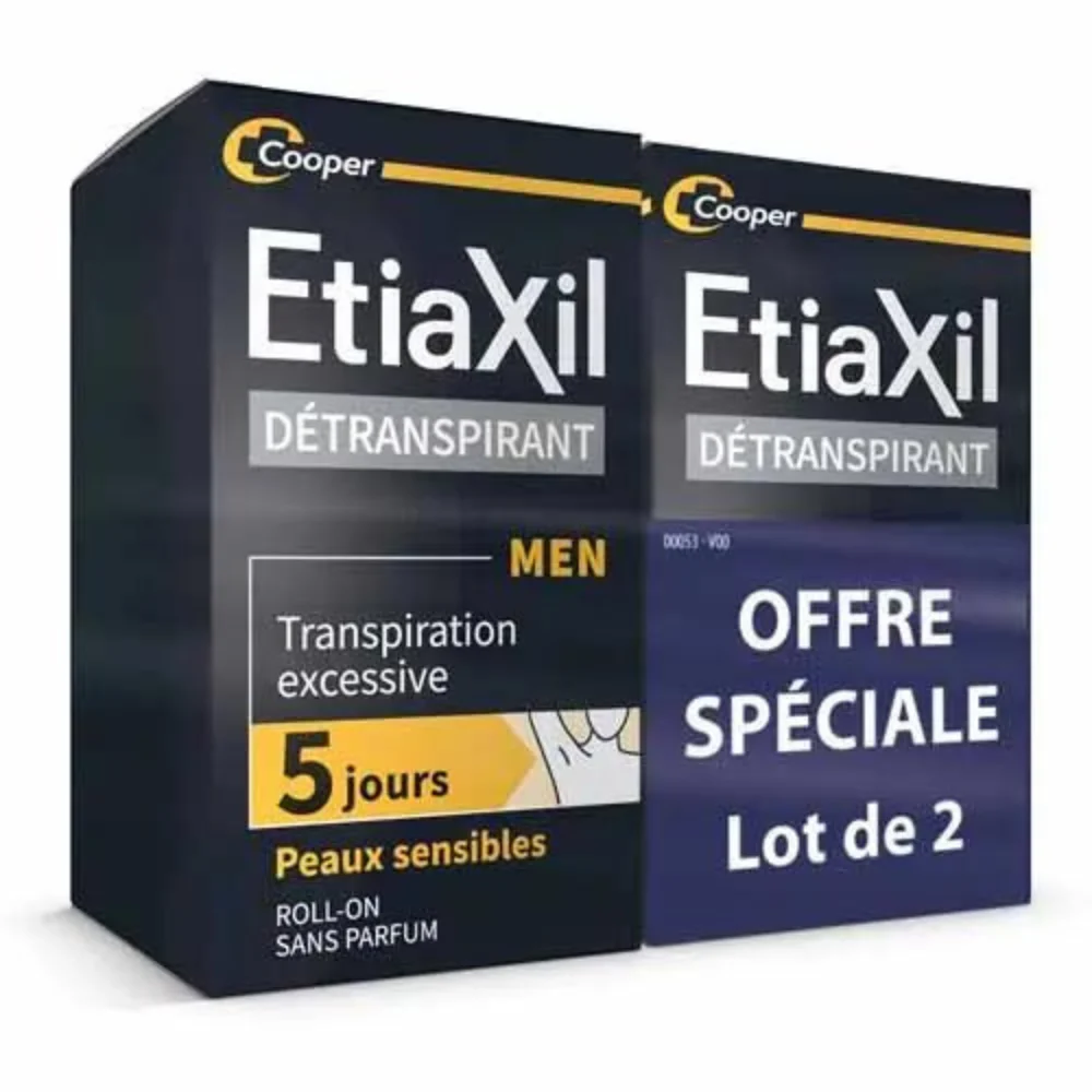 Etiaxil Detranspirante Deodorante Roll-on Ascelle Uomo Pelli Sensibili 2x15ml