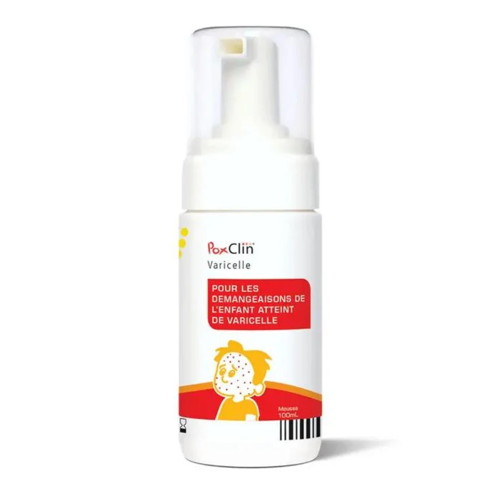 PoxClin Varicelle Mousse Rinfrescante Prurito della Pelle del Bambino 100ml