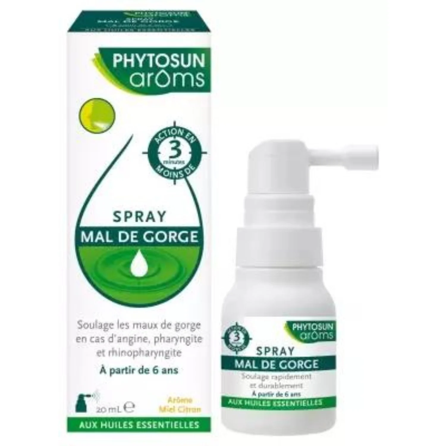 Phytosun Aroms Spray Mal de Gorge Aromé Miel Citron 20 ml