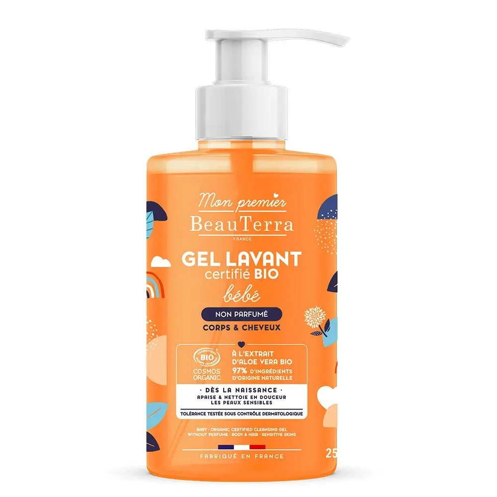 Beauterra Gel Lavante Bimbo Profumato Bio Pelli Sensibili Corpo e Capelli 250ml