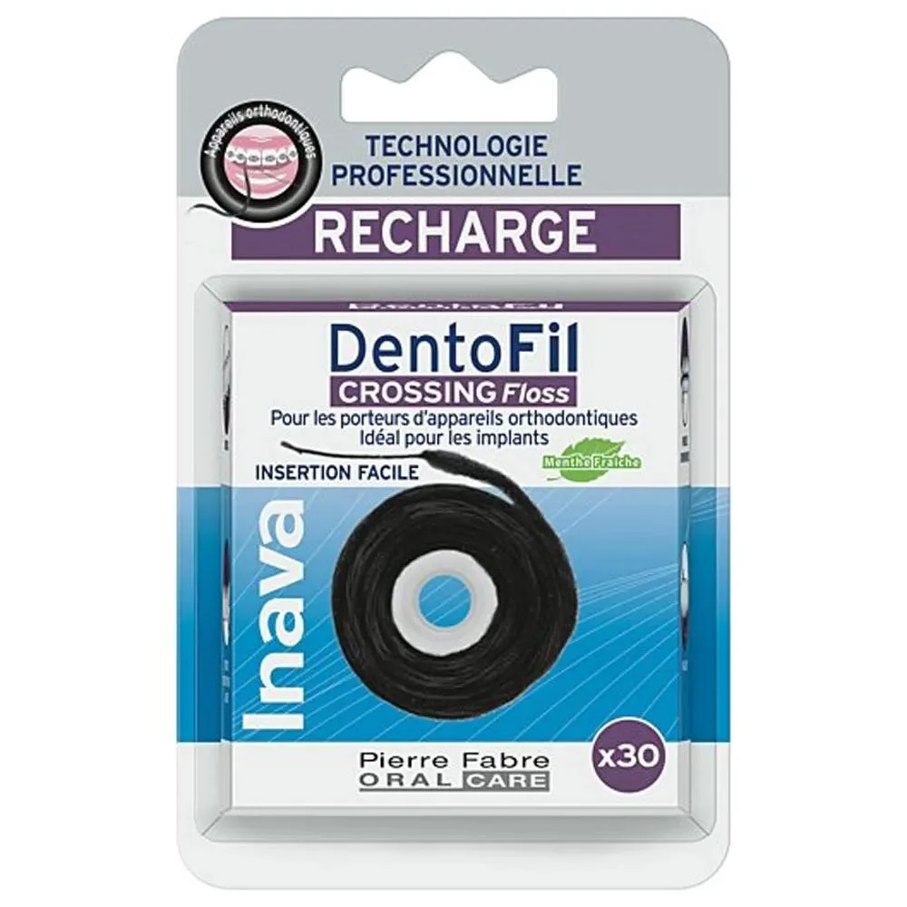 Inava Dentofil Ricarica Filo Dentale Crossing Floss Per Apparecchi Ortho o Impianti x30