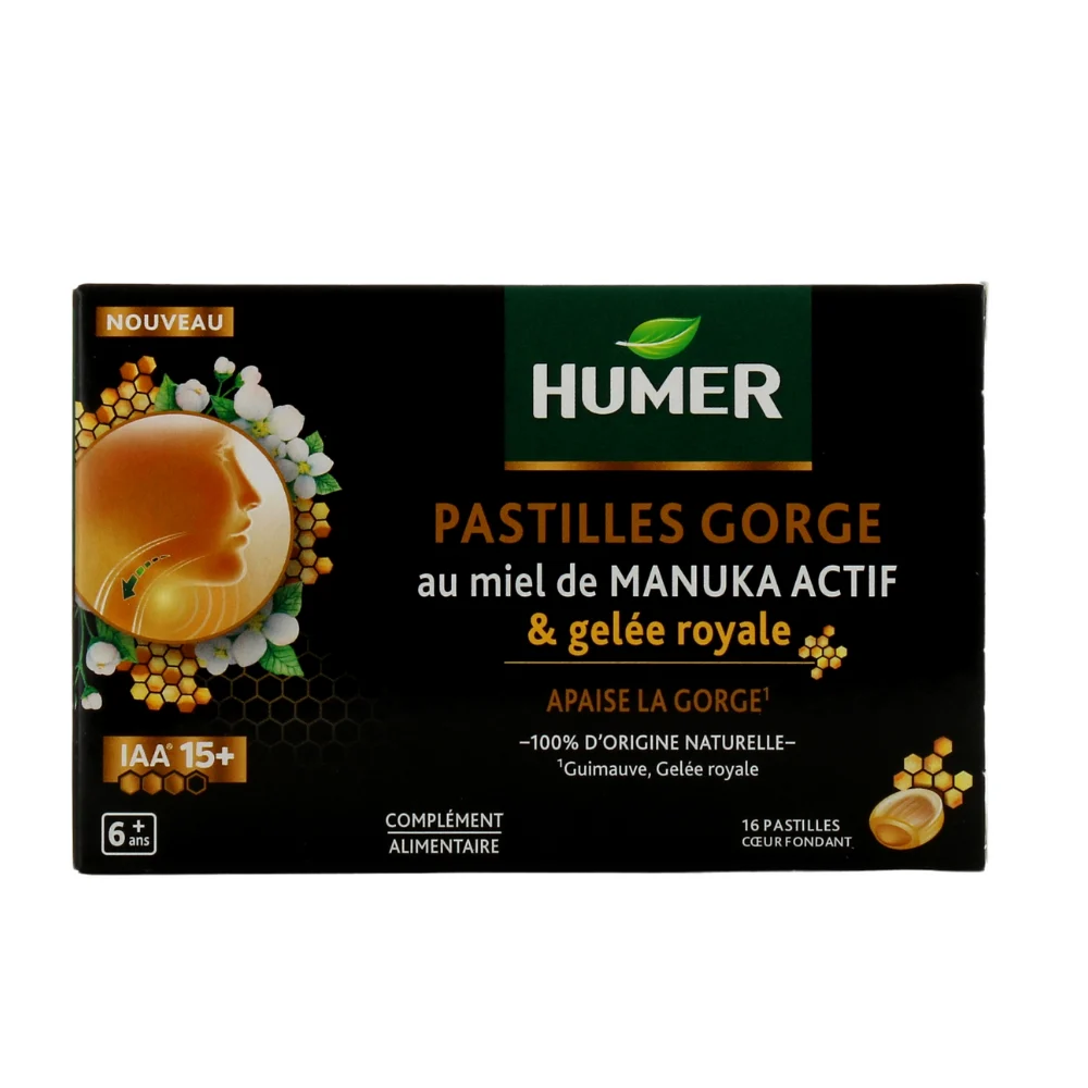 Humer Pastiglie Gola al Miele di Manuka Attivo Pappa Reale 16 pastiglie