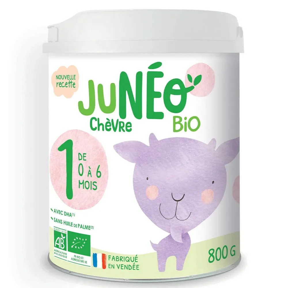 Juneo Latte di Capra Bio Per Neonati 1 ° Età da 0 a 6 Mesi 800g