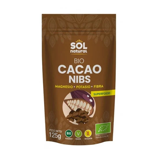 Solnatural Raw Cocoa Nibs Raw Bio 125g