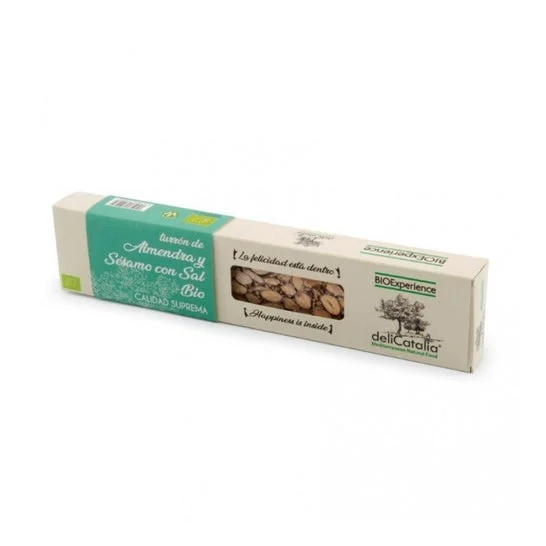 DeliCatalia Torrone di Mandorle al Sesamo Bio con Sale 165g