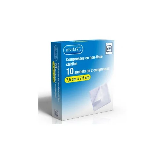 Alvita Compr St N Tiss 7.5X7.5 10Sach/2