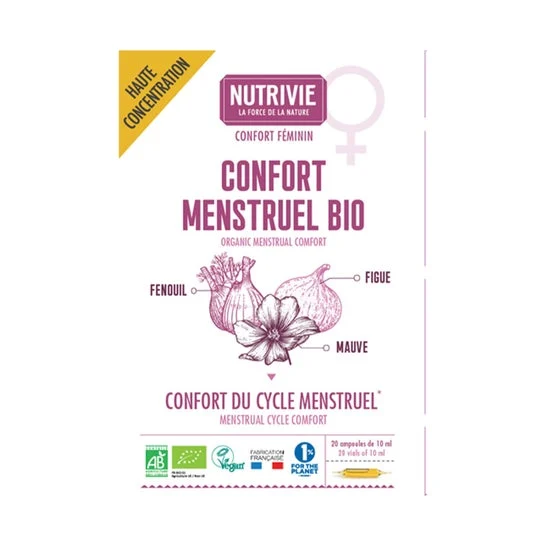Nutrivie Ampollas Confort Menstrual Bio 20x10ml