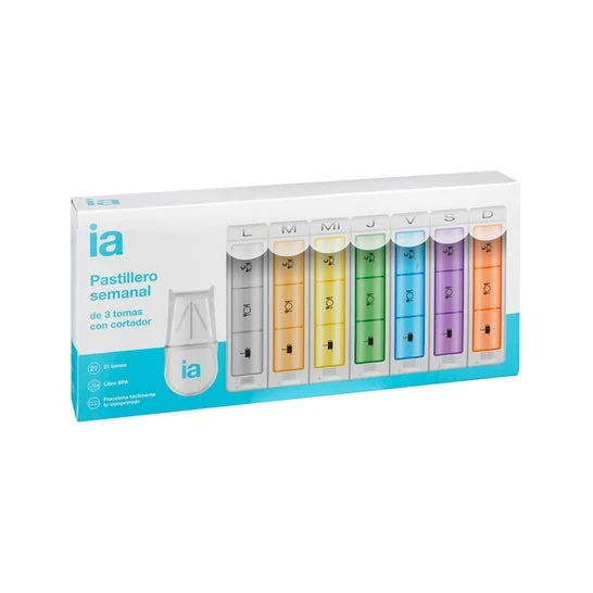 Interapothek Pack Pastillero Semanal 3 Tomas + Cortador
