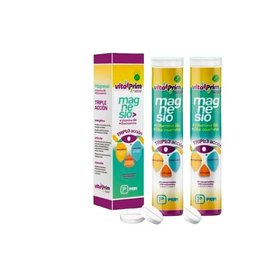 VitalPrim Pack Magnesio Triple Acción Efervescentes 2x20comp