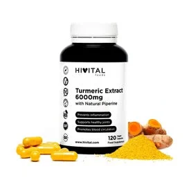 Hivital Foods Turmeric 6000 mg Extract 95% with Black Pepper 120 caps