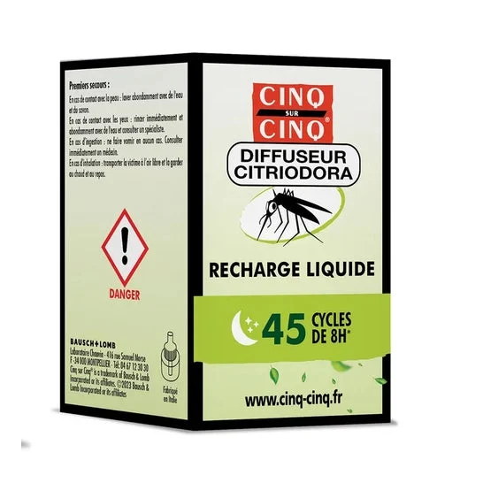 Cinq Sur Cinq Difusor Citriodora Anti-Mosquitos Recargo 24g