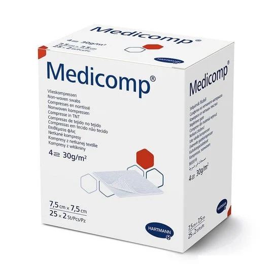 Medicomp Compress Non Sterile Box 7,5x7,5mm 2x25uts