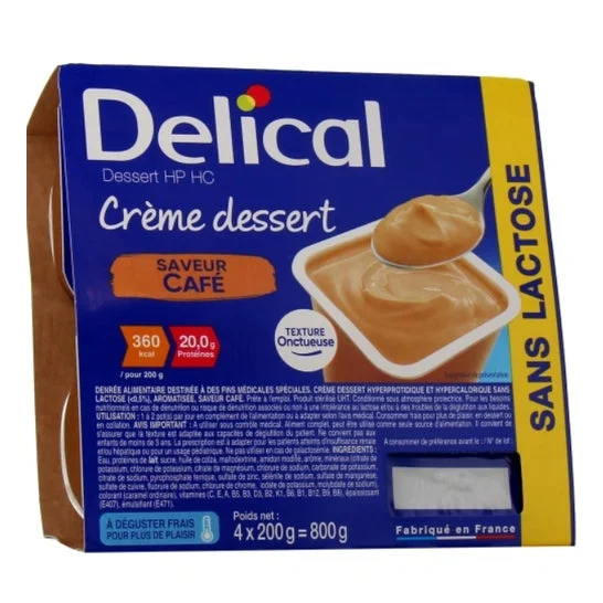 Delical Crema Dessert Cafe Sin Lactosa 4x200g