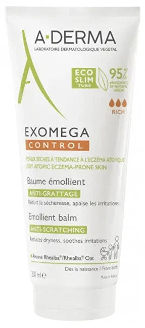 Balsamo emolliente per pelli secche soggette a eczema atopico Exomega Control (Balsamo emolliente) 200 ml