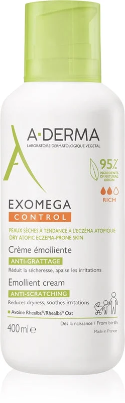 A-Derma Exomega Control Crema Emolliente Antigrasso Pelle Secca con Tendenza all'Eczema Atopico 400ml