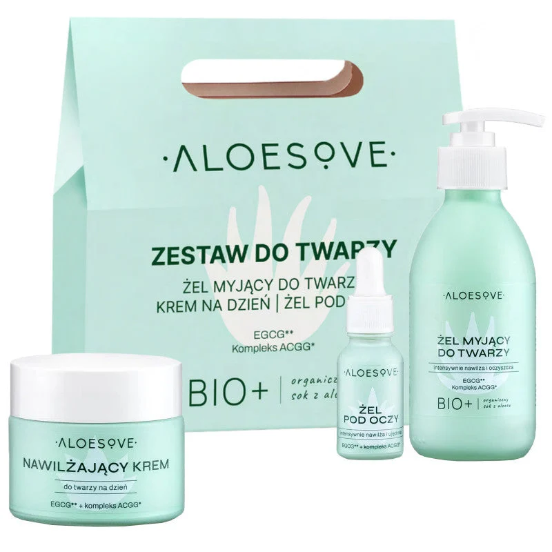 Set viso Aloesove Green - Crema 50ml + Gel detergente 190ml + Gel contorno occhi 15ml