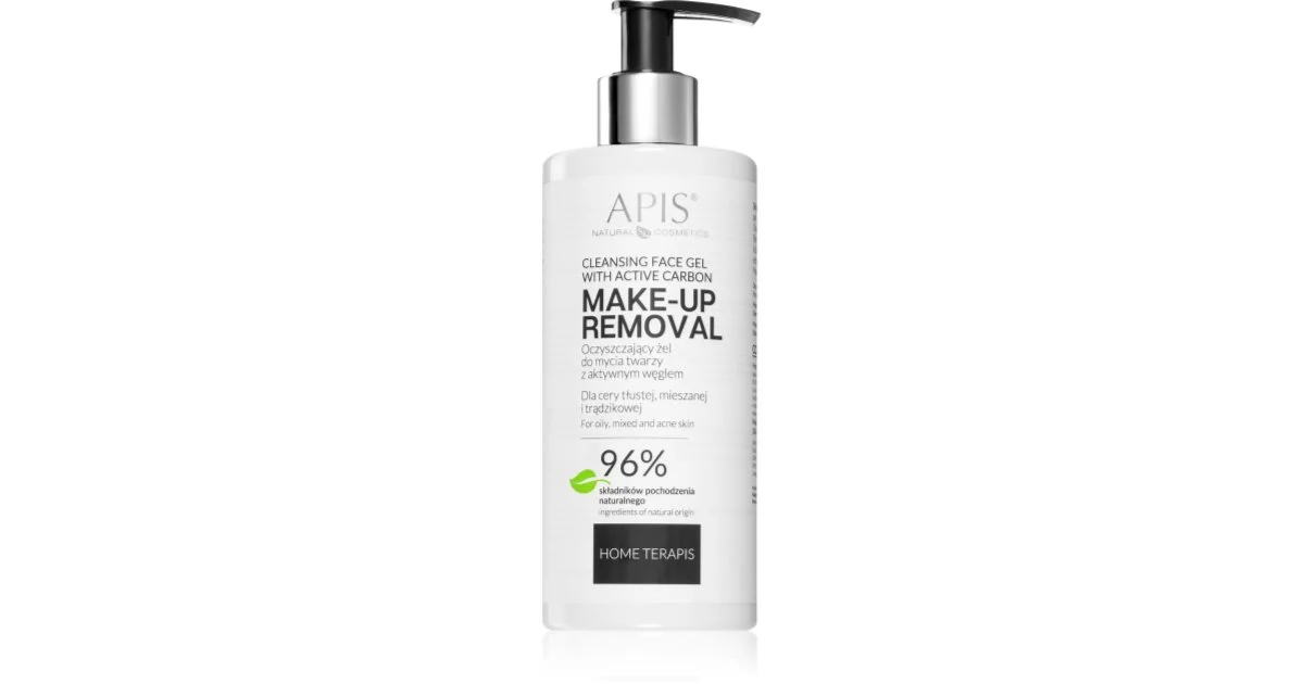 Apis Natural Cosmetics Home TerApis gel detergente con carbone attivo per pelli grasse e problematiche 300 ml