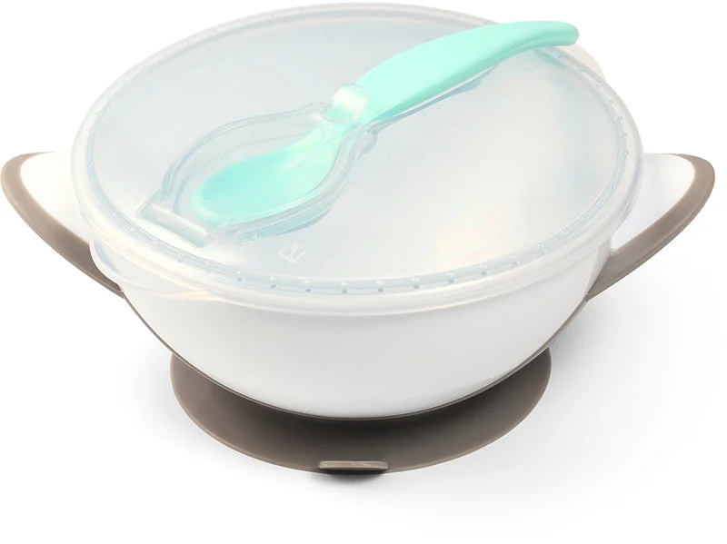 Babyono Be Active Suction Set Posate Per Bambini Grigio 6 M+ 2 Pz