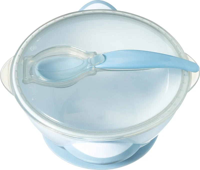 BabyOno Be Active Suction set posate per bambini Blue 6 m+ 2 pezzi