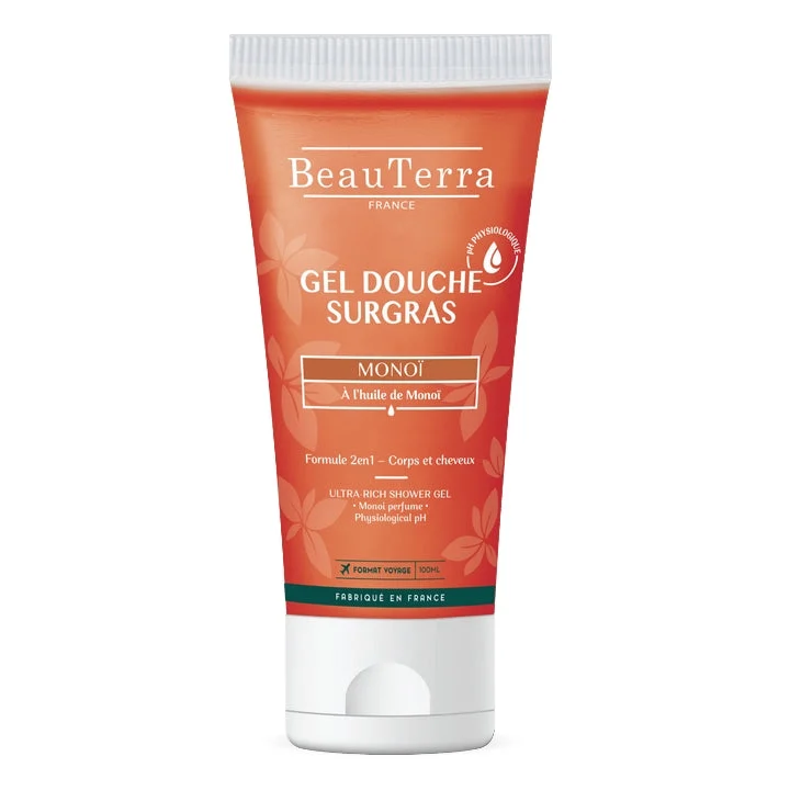 BeauTerra Gel Doccia Surgras - Monoï 100 mL - Formato Viaggio