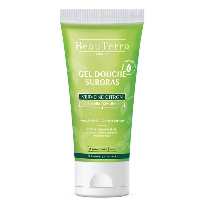 BeauTerra Gel Doccia Surgras - Verbena Limone 100 ml - Formato Viaggio