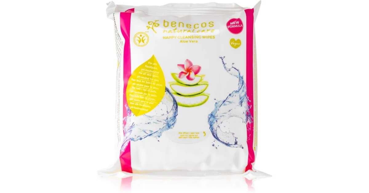 Benecos Natural Care salviette detergenti viso con aloe vera 25 pezzi