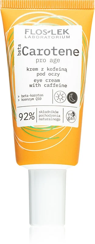 FlosLek Laboratorium Beta Carotene crema occhi contro gonfiori e rughe con caffeina 30 ml