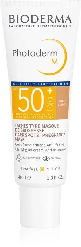 Bioderma Photoderm M SPF50+ Tinta Dorata Gel Crema Chiarificante Macchie Tipo Maschera Gravidanza 40ml
