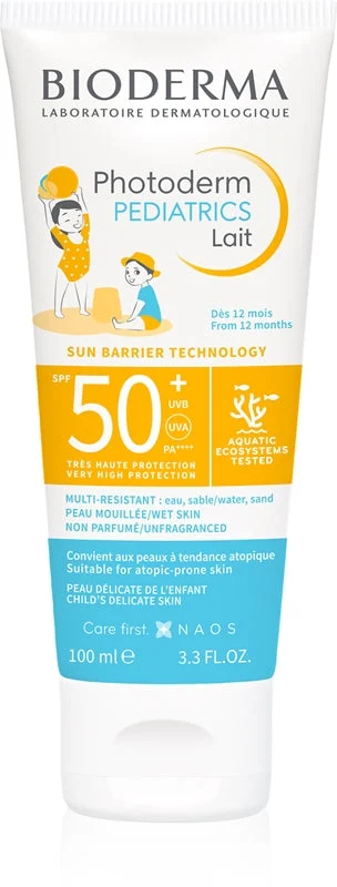 Bioderma Photoderm Latte per bambini SPF50+ Bambini Da 12 Mesi Pelli con Tendenza Atopica 100ml