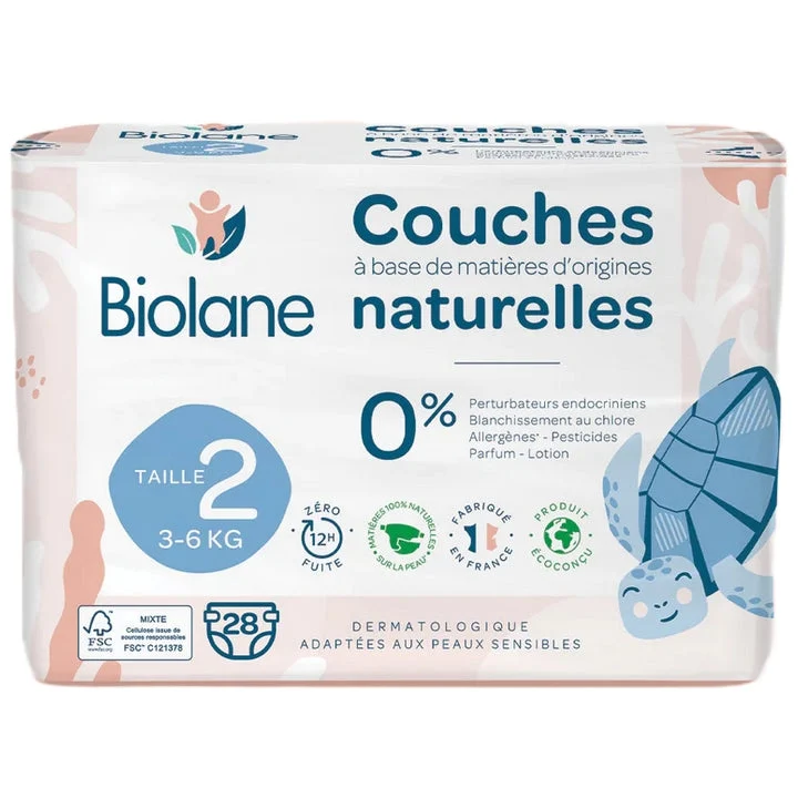 Biolane Pannolini ecologici naturali Misura 2 3 6kg 28 Pezzi